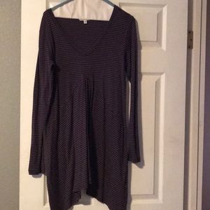CAbi asymmetric purple stripe tunic